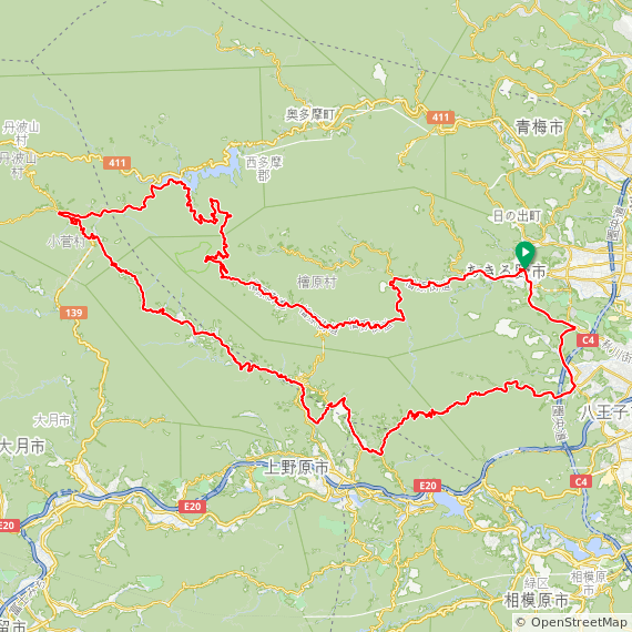都民の森サイクリングMAP